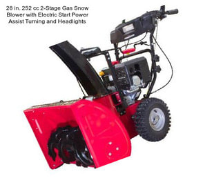 28 in. 252 cc 2-Stage Gas Snow Blower with Electric Start Power Assist Turning and Headlights