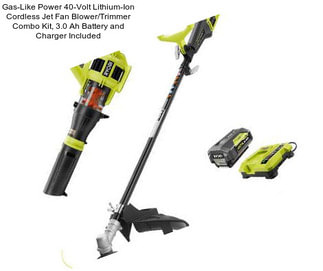 Gas-Like Power 40-Volt Lithium-Ion Cordless Jet Fan Blower/Trimmer Combo Kit, 3.0 Ah Battery and Charger Included