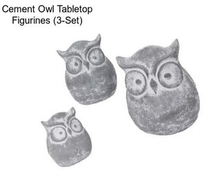 Cement Owl Tabletop Figurines (3-Set)