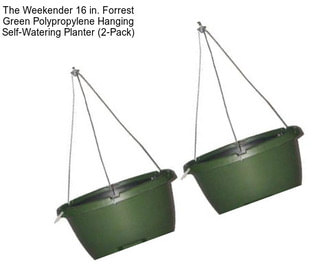 The Weekender 16 in. Forrest Green Polypropylene Hanging Self-Watering Planter (2-Pack)