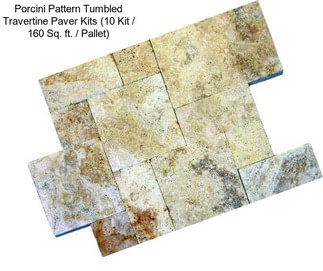 Porcini Pattern Tumbled Travertine Paver Kits (10 Kit / 160 Sq. ft. / Pallet)