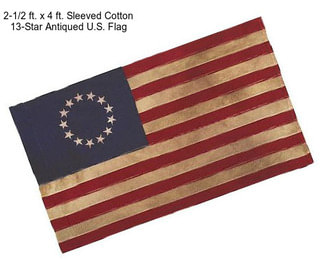 2-1/2 ft. x 4 ft. Sleeved Cotton 13-Star Antiqued U.S. Flag