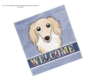 11 in. x 15-1/2 in. Polyester Longhair Creme Dachshund Welcome 2-Sided 2-Ply Garden Flag