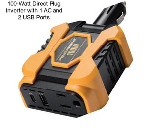 100-Watt Direct Plug Inverter with 1 AC and 2 USB Ports