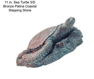 11 in. Sea Turtle 3/D Bronze Patina Coastal Stepping Stone