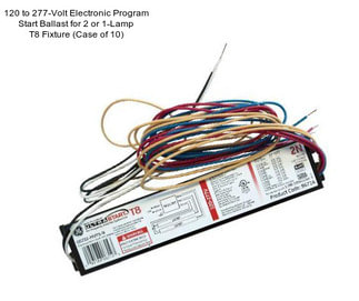 120 to 277-Volt Electronic Program Start Ballast for 2 or 1-Lamp T8 Fixture (Case of 10)