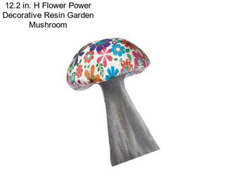 12.2 in. H Flower Power Decorative Resin Garden Mushroom