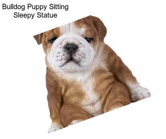 Bulldog Puppy Sitting Sleepy Statue