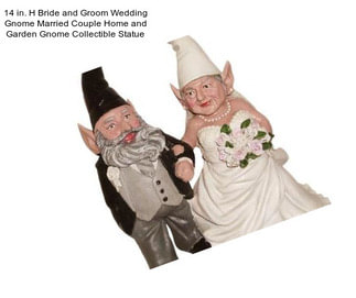 14 in. H Bride and Groom Wedding Gnome Married Couple Home and Garden Gnome Collectible Statue