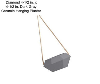 Diamond 4-1/2 in. x 4-1/2 in. Dark Gray Ceramic Hanging Planter