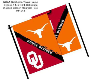 NCAA Oklahoma-Texas House Divided 1 ft. x 1.5 ft. Collegiate 2-Sided Garden Flag with Pole #11213