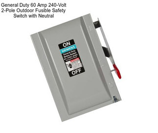 General Duty 60 Amp 240-Volt 2-Pole Outdoor Fusible Safety Switch with Neutral