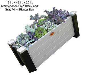 18 in. x 48 in. x 20 in. Maintenance Free Black and Gray Vinyl Planter Box