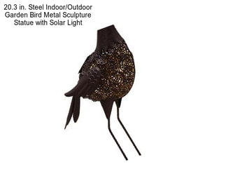 20.3 in. Steel Indoor/Outdoor Garden Bird Metal Sculpture Statue with Solar Light