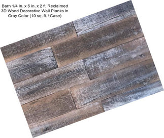 Barn 1/4 in. x 5 in. x 2 ft. Reclaimed 3D Wood Decorative Wall Planks in Gray Color (10 sq. ft. / Case)