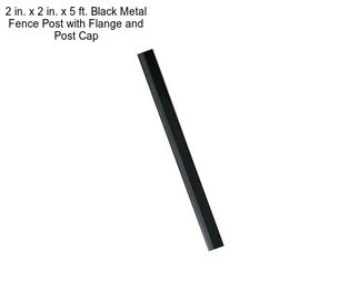 2 in. x 2 in. x 5 ft. Black Metal Fence Post with Flange and Post Cap