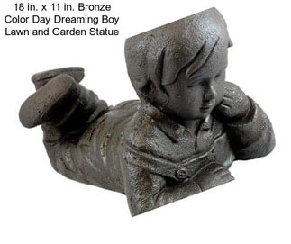 18 in. x 11 in. Bronze Color Day Dreaming Boy Lawn and Garden Statue