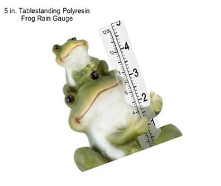 5 in. Tablestanding Polyresin Frog Rain Gauge