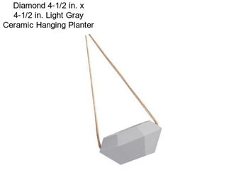 Diamond 4-1/2 in. x 4-1/2 in. Light Gray Ceramic Hanging Planter