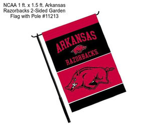 NCAA 1 ft. x 1.5 ft. Arkansas Razorbacks 2-Sided Garden Flag with Pole #11213