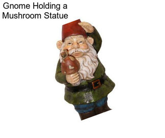 Gnome Holding a Mushroom Statue