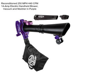 Reconditioned 250 MPH 440 CFM 14-Amp Electric Handheld Blower, Vacuum and Mulcher in Purple