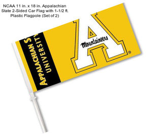 NCAA 11 in. x 18 in. Appalachian State 2-Sided Car Flag with 1-1/2 ft. Plastic Flagpole (Set of 2)