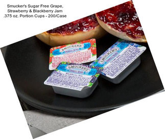 Smucker\'s Sugar Free Grape, Strawberry & Blackberry Jam .375 oz. Portion Cups - 200/Case