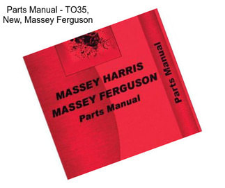 Parts Manual - TO35, New, Massey Ferguson