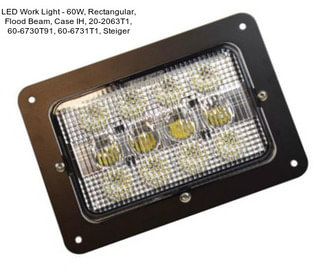 LED Work Light - 60W, Rectangular, Flood Beam, Case IH, 20-2063T1, 60-6730T91, 60-6731T1, Steiger