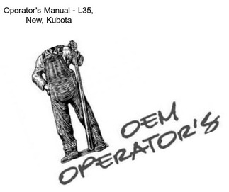 Operator\'s Manual - L35, New, Kubota