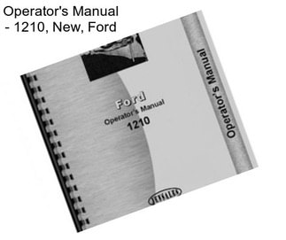 Operator\'s Manual - 1210, New, Ford