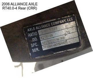 2006 ALLIANCE AXLE RT40.0-4 Rear (CRR)