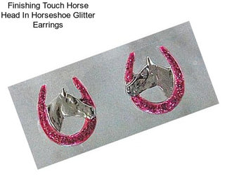 Finishing Touch Horse Head In Horseshoe Glitter Earrings