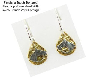 Finishing Touch Textured Teardrop Horse Head With Reins French Wire Earrings