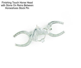 Finishing Touch Horse Head with Stone On Reins Between Horseshoes Stock Pin