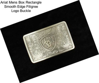 Ariat Mens Box Rectangle Smooth Edge Filigree Logo Buckle
