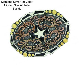 Montana Silver Tri-Color Hidden Star Attitude Buckle