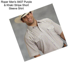Roper Men\'s 8407 Purple & Khaki Stripe Short Sleeve Shirt