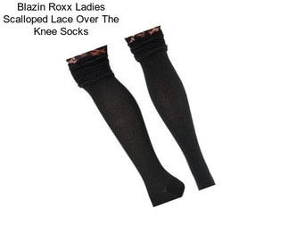 Blazin Roxx Ladies Scalloped Lace Over The Knee Socks