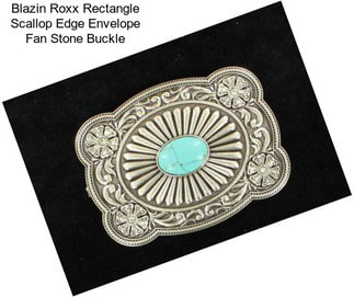 Blazin Roxx Rectangle Scallop Edge Envelope Fan Stone Buckle