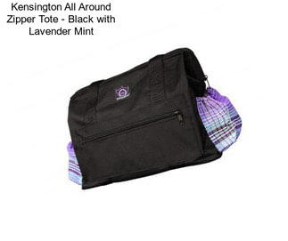 Kensington All Around Zipper Tote - Black with Lavender Mint