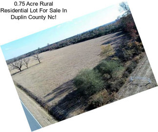 0.75 Acre Rural Residential Lot For Sale In Duplin County Nc!