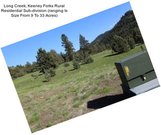 Long Creek, Keeney Forks Rural Residential Sub-division (ranging Is Size From 9 To 33 Acres)