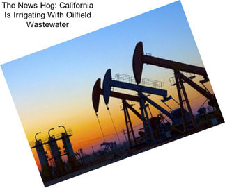The News Hog: California Is Irrigating With Oilfield Wastewater