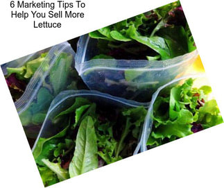 6 Marketing Tips To Help You Sell More Lettuce