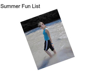 Summer Fun List